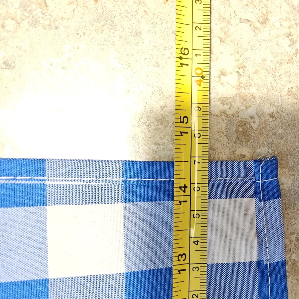 Blue Checkered Gingham Napkins, Dozen. UNUSED